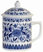Blue & White Tea Cup with Lid