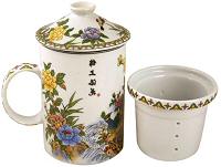 Peacock Tea Cup Lid & Strainer
