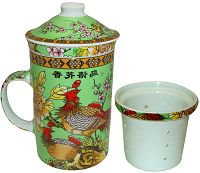 Pheasants Tea Cup Lid & Strainer