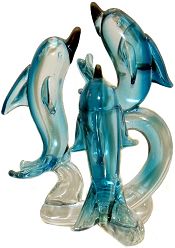 Glass Dolphins Figurine