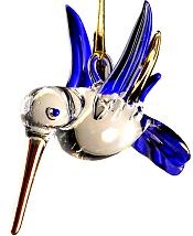 Dark Blue Hummingbird Suncatcher