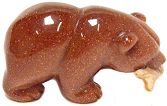 Red Goldstone Carved Bear