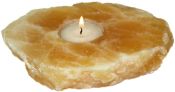 Yellow Calcite Candle Holder
