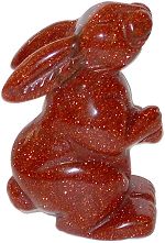 Red Goldstone Rabbit Carving