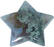 Clear Green Moss Agate Star