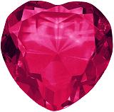 Crystal Heart Paperweight - Fuchsia