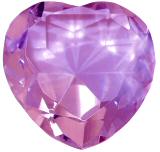 Heart Crystal Paperweight - Purple