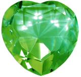 Crystal Heart Paperweight - Green