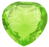 Crystal Heart Paperweight - Light Green