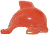 Cherry Quartz Dolphin Carving