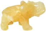 Yellow Calcite Carved Elephant