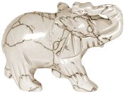 White Howlite Carved Elephant