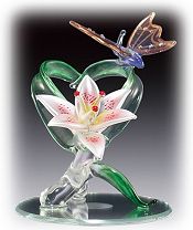 Gold Butterfly Glass Figurine
