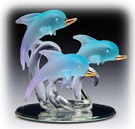 Glass Dolphins Figurine