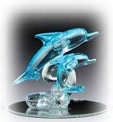 Glass Dolphins Figurine