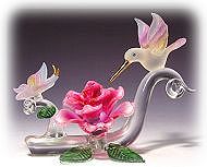 Glass Hummingbird & Butterfly