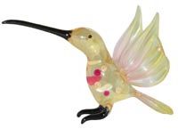 Glass Hummingbird Figurine - Yellow