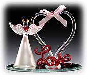 Pink Angel on Love Heart