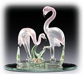 Glass Flamingos