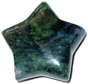 Moss Agate Star Carving