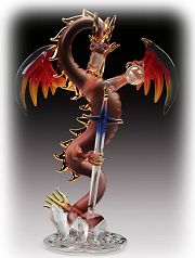 Large Glass Flame Dragon