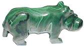 Malachite Hippo Carving