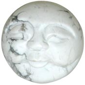 Carved Howlite Moon Face