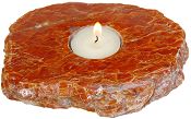 Orange Calcite Candle Holder