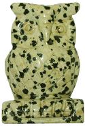 Dalmatian Jasper Owl Carving