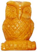 Yellow Quartz Owl Carving