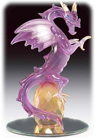 Glass Purple Dragon on Crystal