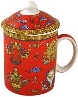 Feng Shui Red Tea Cup with Lid