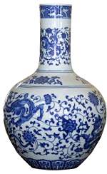Blue & White Dragonl Motif 16" Vase $36.95