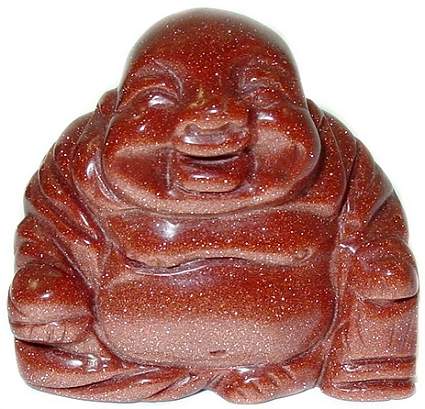 Red Goldstone Buddha Carving