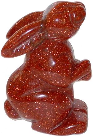 Carved Red Goldstone Rabbit