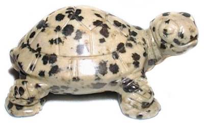 Dalmatian Jasper Carved Turtle
