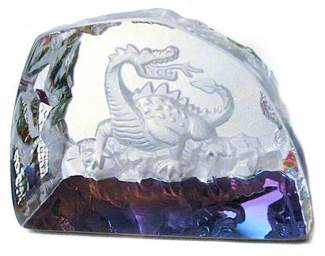 Crystal Fire Dragon Paperweight