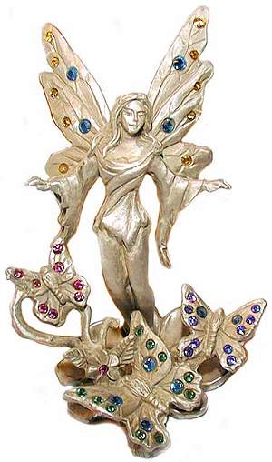 Jeweled Fairy Pewter Figurine