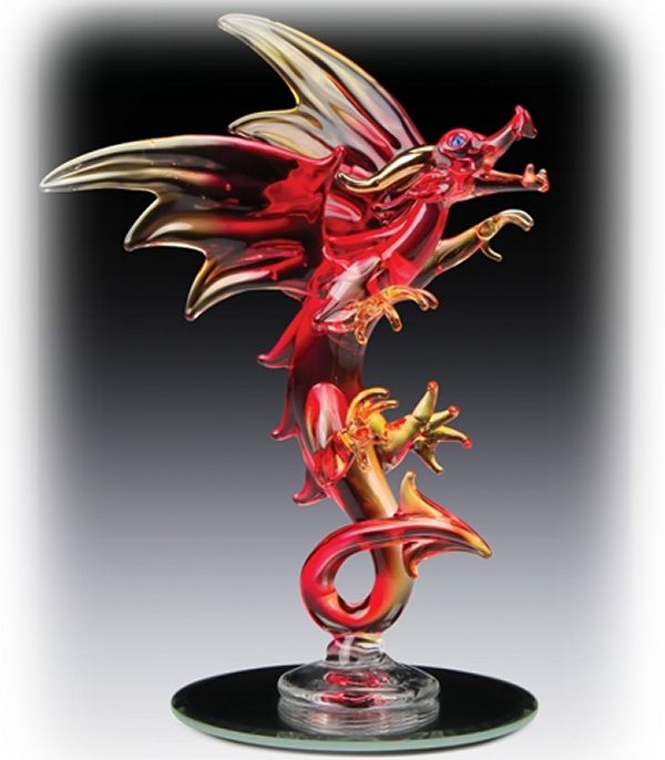 Glass Red Fire Dragon
