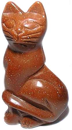 Goldstone Cat Carving
