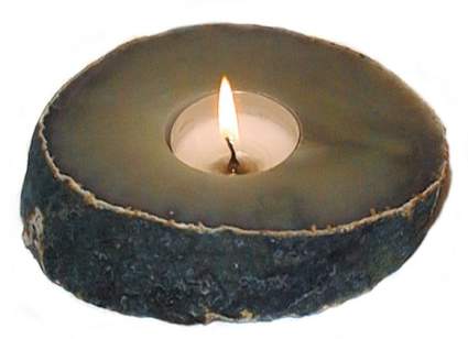 Green Agate Candle Holder