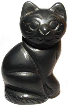 Hematite Cat Gem Carving