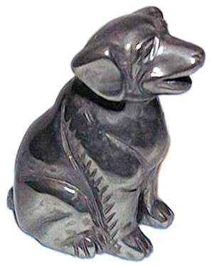 Hematite Labrador Carving 