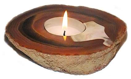 Red Agate Candle Holder