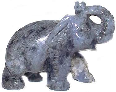 Sodalite Elephant Carving