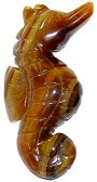 Tiger Eye Sea Horse Carving