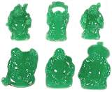 Green Buddha Figurines Set 6