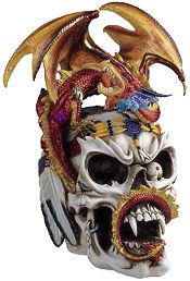 Dragon on Vampire Skull