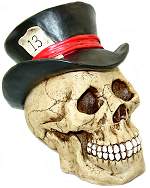 Mad Hatter Skull Figurine