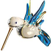 Aqua Hummingbird Suncatcher